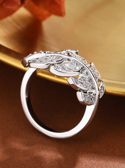 KissICON KissIcon Feather Shaped Adjustable Ring - Sparkling Zircon