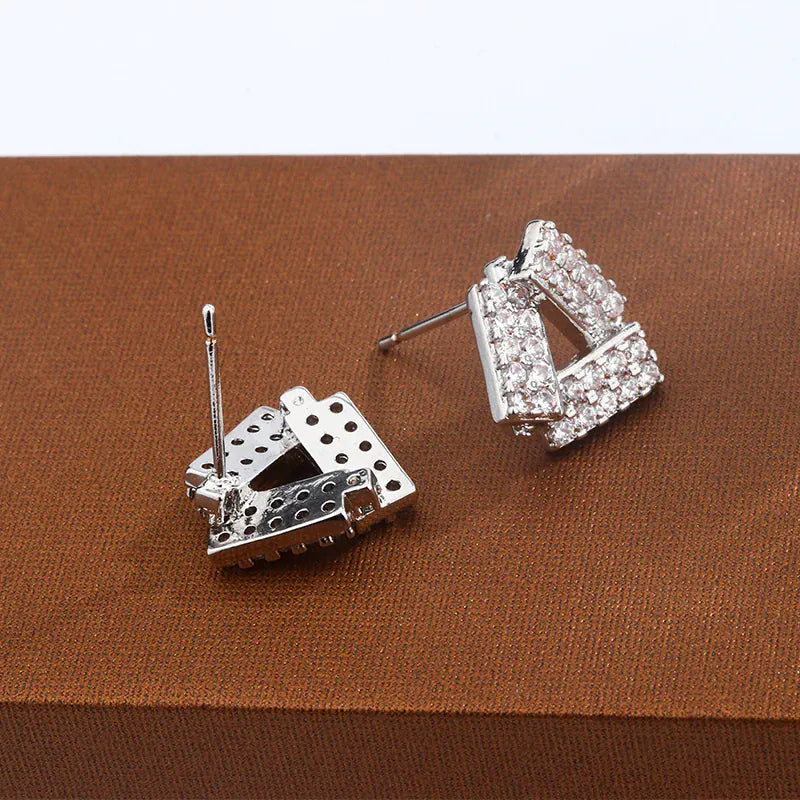 KissICON KissIcon Flash Diamond Triangle Earrings - Geometric Shine