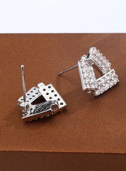 KissICON KissIcon Flash Diamond Triangle Earrings - Geometric Shine
