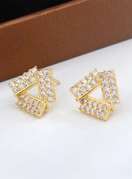 KissICON KissIcon Flash Diamond Triangle Earrings - Geometric Shine