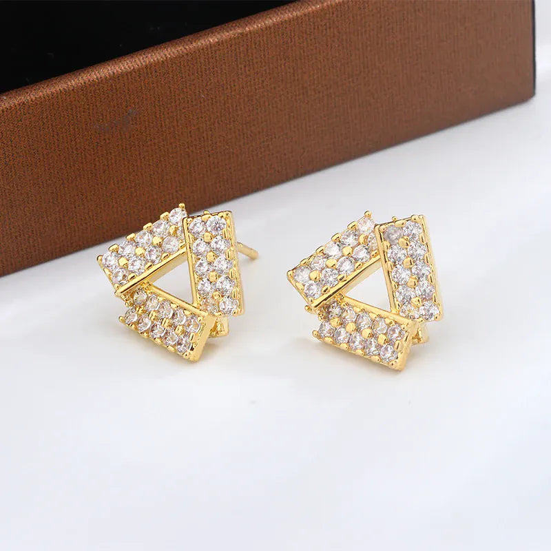 KissICON KissIcon Flash Diamond Triangle Earrings - Geometric Shine