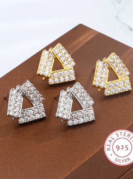 KissICON KissIcon Flash Diamond Triangle Earrings - Geometric Shine