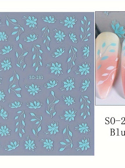 KissICON KissIcon Floral Nail Stickers - Self Adhesive Flowers