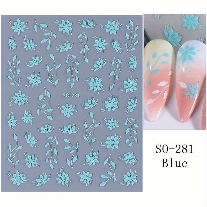 KissICON KissIcon Floral Nail Stickers - Self Adhesive Flowers