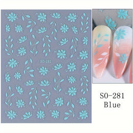 KissICON KissIcon Floral Nail Stickers - Self Adhesive Flowers