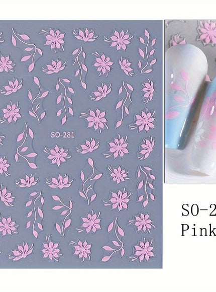 KissICON KissIcon Floral Nail Stickers - Self Adhesive Flowers