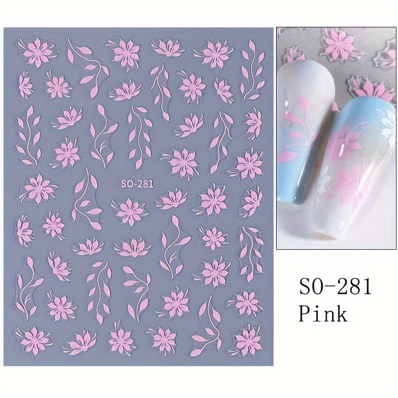 KissICON KissIcon Floral Nail Stickers - Self Adhesive Flowers