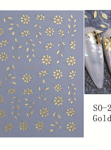 KissICON KissIcon Floral Nail Stickers - Self Adhesive Flowers