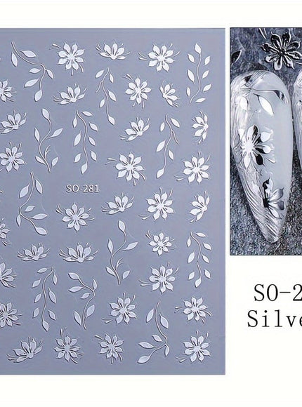 KissICON KissIcon Floral Nail Stickers - Self Adhesive Flowers