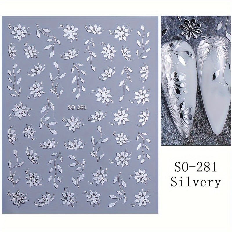 KissICON KissIcon Floral Nail Stickers - Self Adhesive Flowers