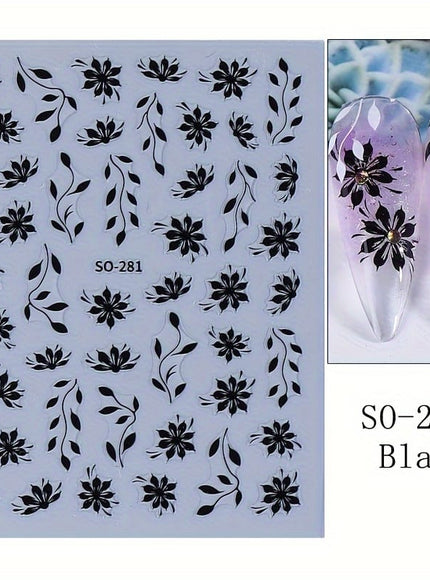 KissICON KissIcon Floral Nail Stickers - Self Adhesive Flowers
