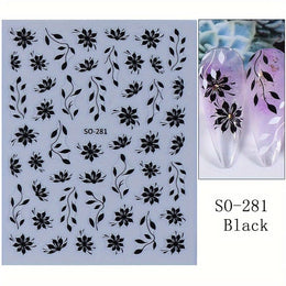 KissICON KissIcon Floral Nail Stickers - Self Adhesive Flowers