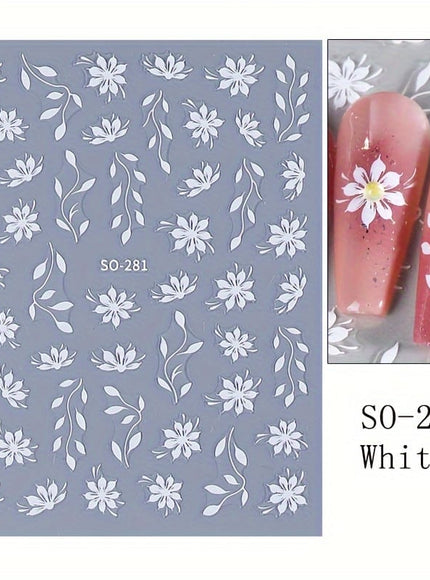 KissICON KissIcon Floral Nail Stickers - Self Adhesive Flowers