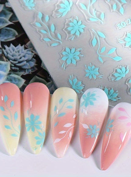KissICON KissIcon Floral Nail Stickers - Self Adhesive Flowers