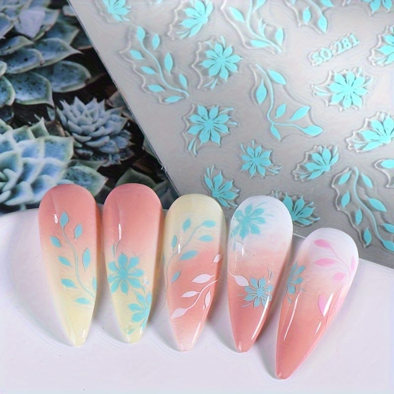 KissICON KissIcon Floral Nail Stickers - Self Adhesive Flowers