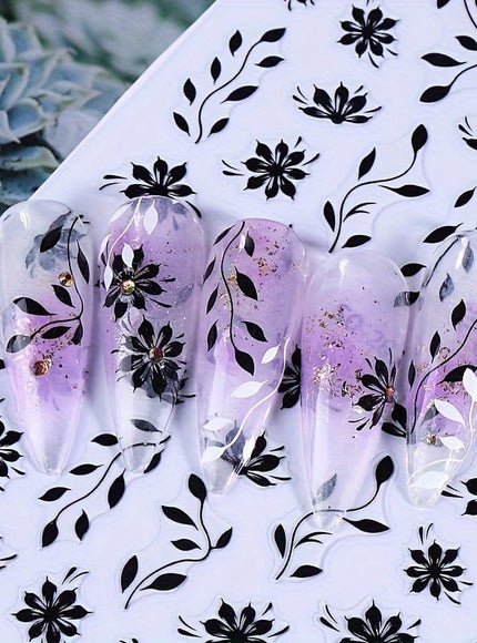 KissICON KissIcon Floral Nail Stickers - Self Adhesive Flowers