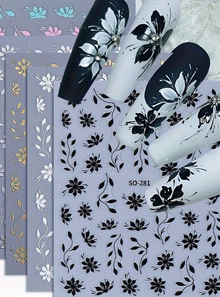 KissICON KissIcon Floral Nail Stickers - Self Adhesive Flowers