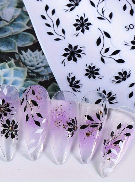 KissICON KissIcon Floral Nail Stickers - Self Adhesive Flowers