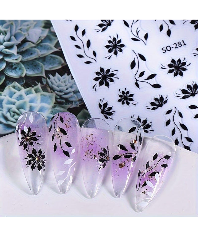 KissICON KissIcon Floral Nail Stickers - Self Adhesive Flowers