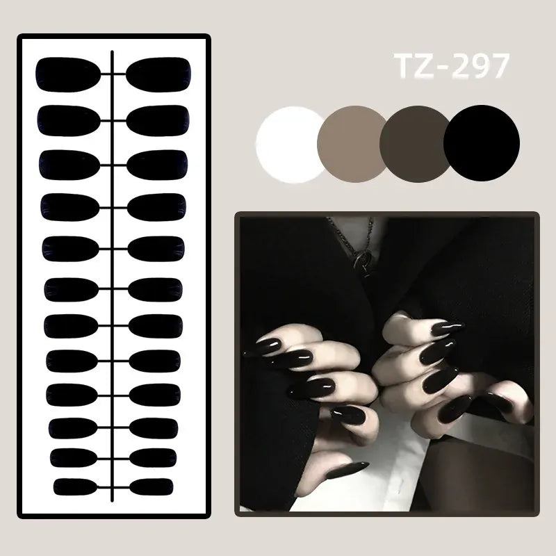 KissICON KissIcon Flower Almond False Nails Blue White -