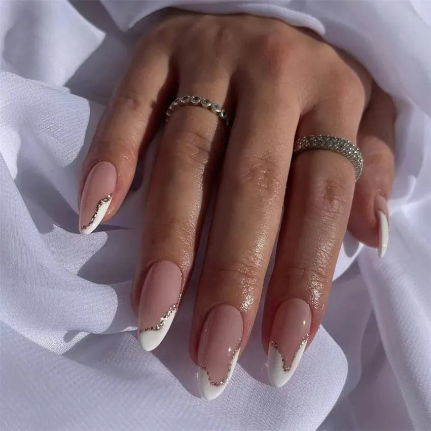 KissICON KissIcon Flower Almond False Nails Blue White -