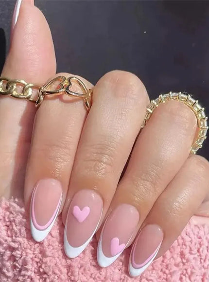 KissICON KissIcon Flower Almond False Nails Blue White -