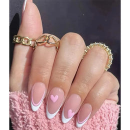 KissICON KissIcon Flower Almond False Nails Blue White -