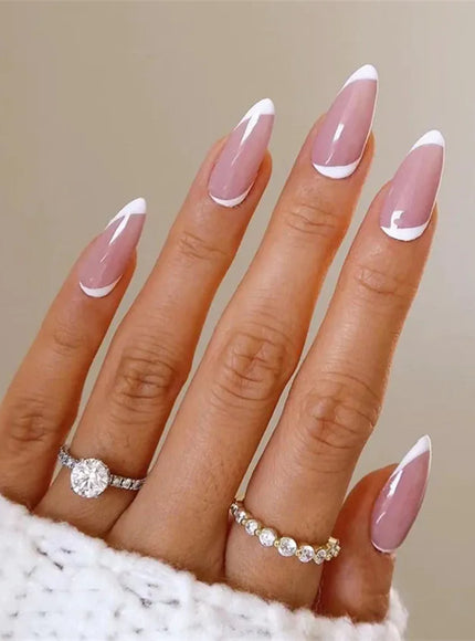 KissICON KissIcon Flower Almond False Nails Blue White -