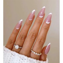 KissICON KissIcon Flower Almond False Nails Blue White -
