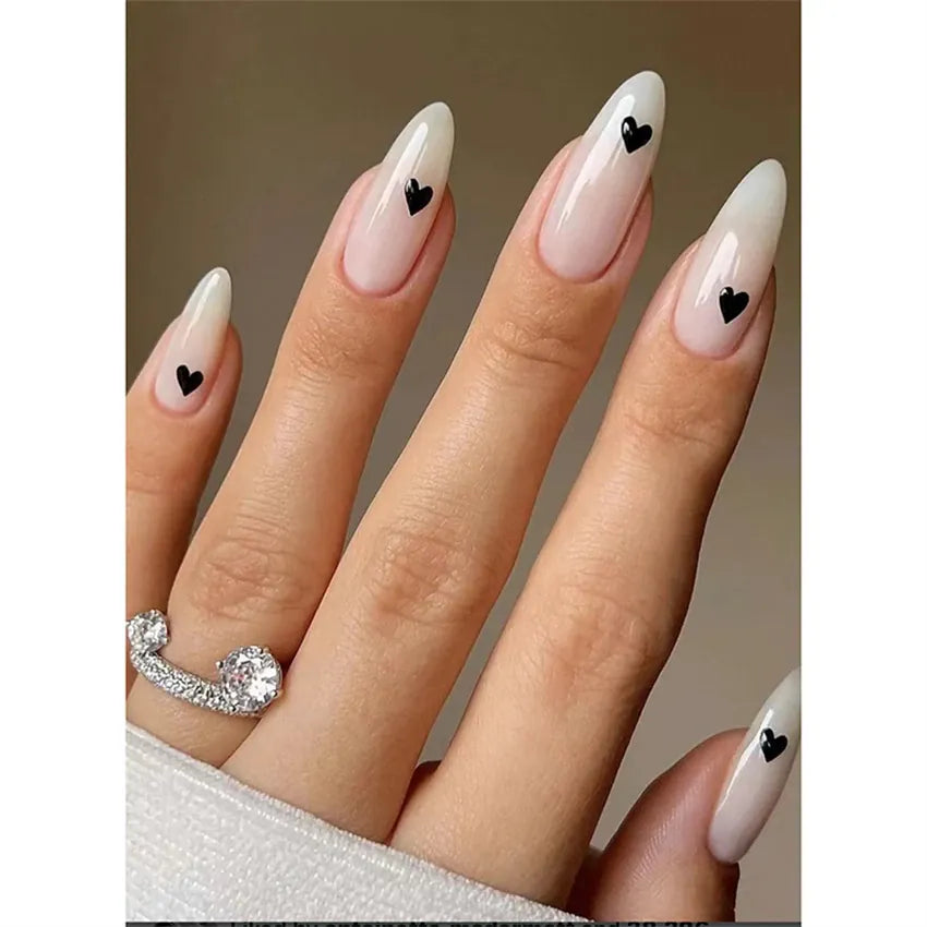 KissICON KissIcon Flower Almond False Nails Blue White -