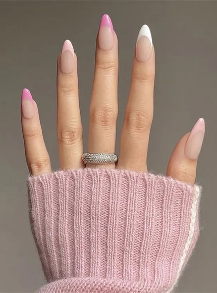 KissICON KissIcon Flower Almond False Nails Blue White -