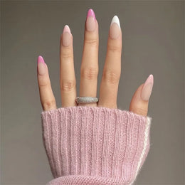 KissICON KissIcon Flower Almond False Nails Blue White -