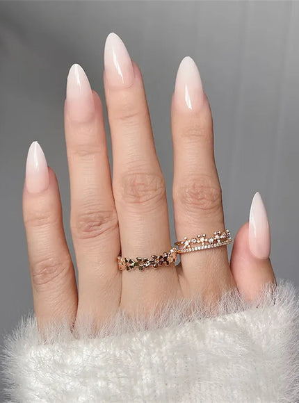 KissICON KissIcon Flower Almond False Nails Blue White -