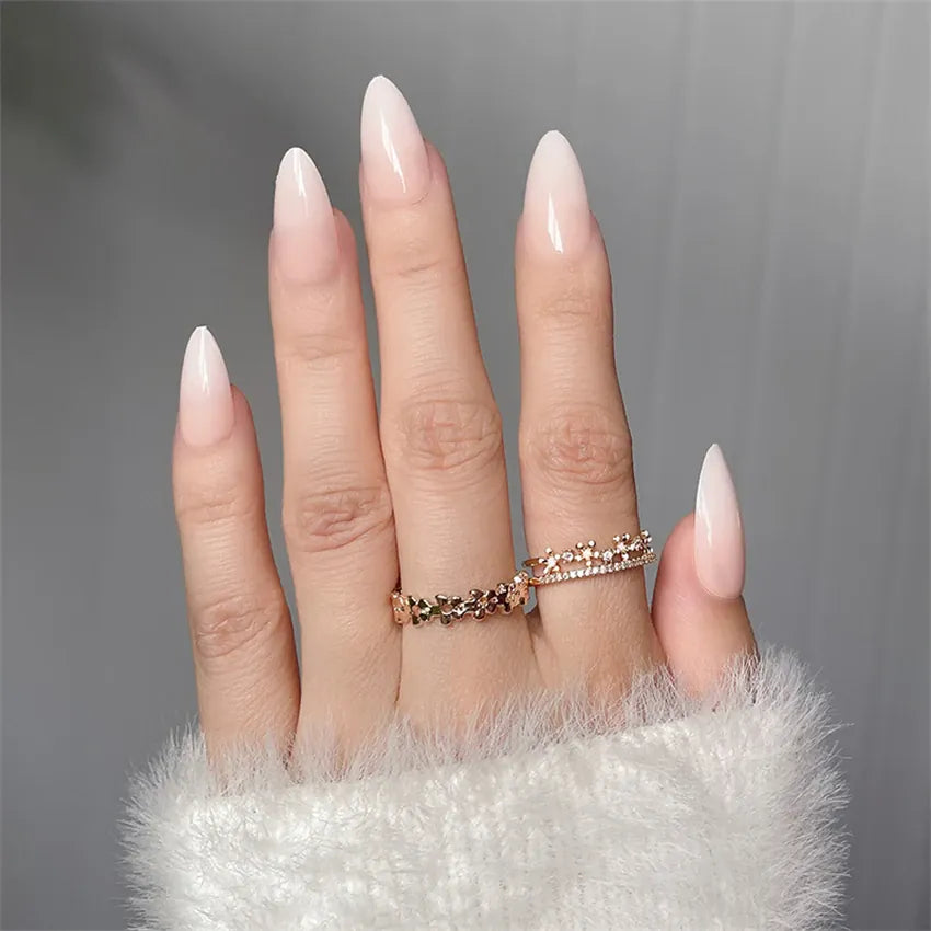 KissICON KissIcon Flower Almond False Nails Blue White -