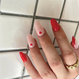KissICON KissIcon Flower Almond False Nails Blue White -