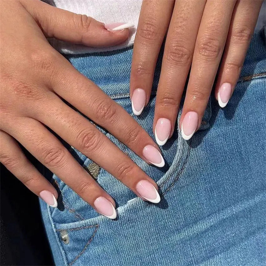 KissICON KissIcon Flower Almond False Nails Blue White -