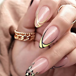 KissICON KissIcon Flower Almond False Nails Blue White -