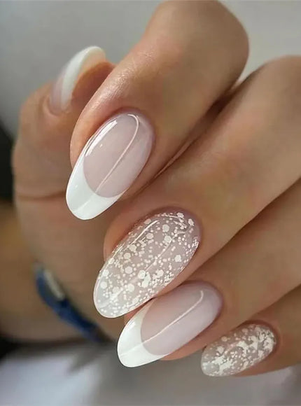 KissICON KissIcon Flower Almond False Nails Blue White -