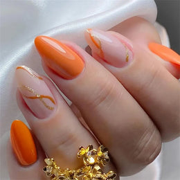 KissICON KissIcon Flower Almond False Nails Blue White -
