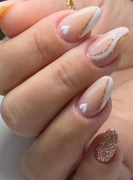 KissICON KissIcon Flower Almond False Nails Blue White -
