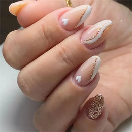 KissICON KissIcon Flower Almond False Nails Blue White -