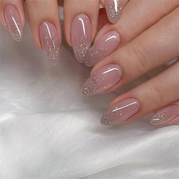 KissICON KissIcon Flower Almond False Nails Blue White -
