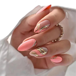 KissICON KissIcon Flower Almond False Nails Blue White -