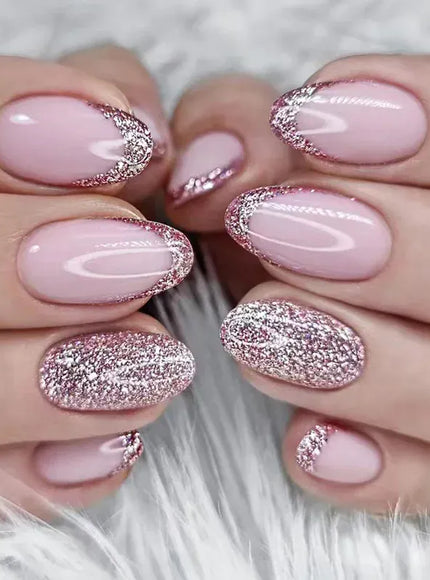 KissICON KissIcon Flower Almond False Nails Blue White -
