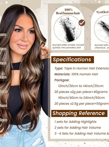 KissICON KissIcon Flying Tape In Hair Extensions - Real