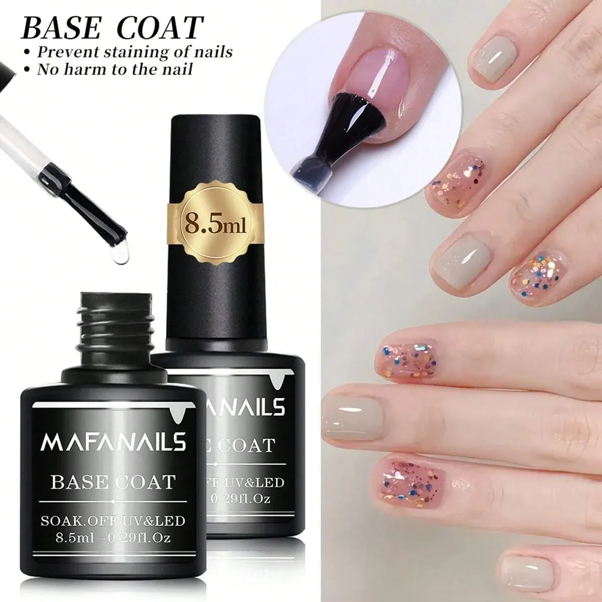 KissICON KissIcon Gel Base Top Coat Set 8.5ml -