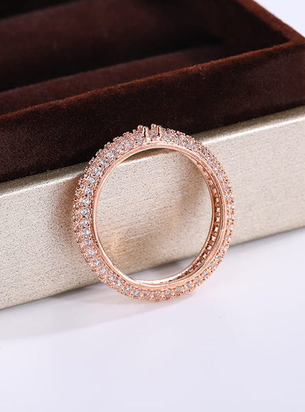 KissICON KissIcon Geometric White Zircon Ring - Silver Plated Shine