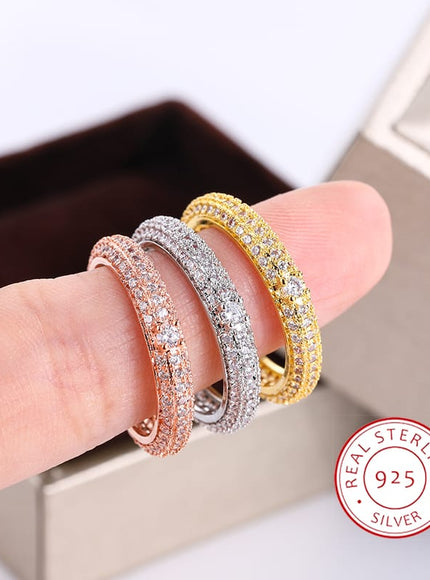 KissICON KissIcon Geometric White Zircon Ring - Silver Plated Shine