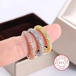 KissICON KissIcon Geometric White Zircon Ring - Silver Plated Shine