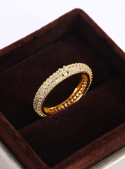KissICON KissIcon Geometric White Zircon Ring - Silver Plated Shine